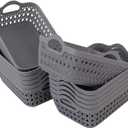 12-pack Small Plastic Tray, Desktop Storage Trays, Grey