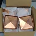 Tandefio 16 Pcs 4x4'' (Actual 3.5x3.5'') Solid Copper Post Caps Fence Pyramid Decking Caps with Screw for Metal Wood Cedar Fence Deck Corridors Mailbox Posts End Cover