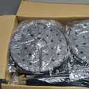 8PCS Top Crown Decoration Black-Gold Stanchions Posts with 4PCS 5 ft Black Velvet Rope, Red Velvet Rope Stanchion Set Crowd Control Barriers, Stanchions and Velvet Ropes Red Carpet Poles for Party