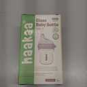 haakaa Gen.3 Natural Glass Baby Bottle 4.2oz/120ml - Wide Neck Anti-Colic Slow Flow Nipple for 0M+ Breastfed Baby, Newborn Registry Essentials,BPA-Free - 1 PK (Grey)