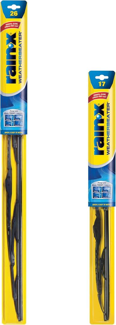 Rain-X 820248 WeatherBeater Wiper Blades, 26" and 17" Windshield Wipers (Pack of 2), Automotive Replacement Windshield Wiper Blades That Meet Or Exceed OEM Quality And Durability Standards