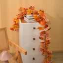 SUQ I OME 1 Pack of Artificial Fall Maple Leaf Plants Fake Garlands, 6 Feet for Halloween Thanksgiving Day Party Art Decor