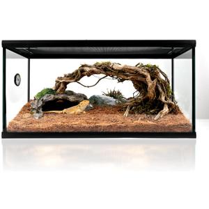 Reptile Glass Tank 20"*12"*10" Pre-Assembled Terrarium for Turtle,Hermit Crab,Bearded Dragon,Gecko,Lizard,Snake,Spider,Fish,Tarantula Enclosure with Top Screen Ventilation and Openning Door