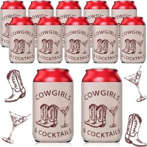 12 Pcs Cowgirl Can Coolers Bachelorette Party Favors Cowgirl Wedding Gift Personalized Drink Holders for Bachelorette Party Favors