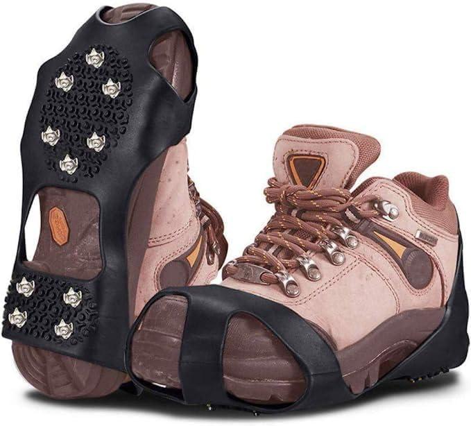 Ice Cleats for Shoes and Boots Crampons Track Spikes Shoe Spikes for Snow and Ice Non Slip Ice Grippers for Women and Men (X-Large)