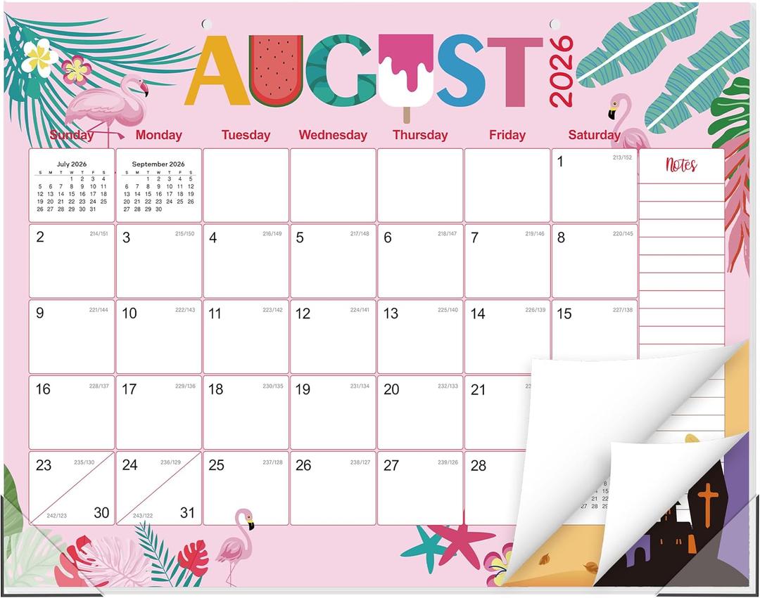 GuassLee Desk Calendar 2026-2027 Large 22" x 17" Desktop/Wall Monthly Calendar 19-Month School Year Planner Covers June 2026 to December 2027 with Julian Date&Notes for Easy Organizing