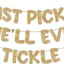 Fulmoon Pre Strung Funny Bachelorette Banner Naughty Bachelorette Party Decorations Glitter Bridal Shower Sign for Wedding Party Favor Supplies Gifts Ideas(Champagne Gold)