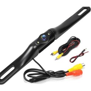 YUGUANG Backup Camera for Car, 170 Wide View Angel License Plate Back up Camera Night Vision Vehicle Reverse Rear View Camera for Cars Trucks Pickup SUVs RVs