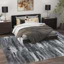 Shag Rugs for Living Room 6x9, Ultra Soft Abstract Grey Big Fuzzy Rugs for Bedroom, 6 x 9 Fluffy Shaggy Plush Carpet Girls Kids Room Dorm Upgrade Non-Slip
