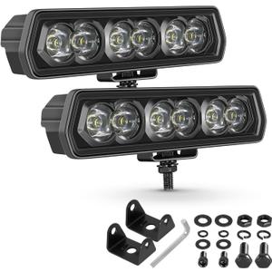 2PCS 6 Inch LED Pod Lights 120W - Spot Beam LED Light Bar, IP68 Waterproof 6 Inch LED Fog Lights, Driving Ditch Lights for Offroad Truck Pickup Jeep Wrangler Chevy Ram ATV UTV Boat | 2PCS 6 Inch CREE LED Pod Lights Spot Beam Driving Ditch Lights IP68 Waterproof Work Lights Ditch LED Pods for Truck SUV UTV