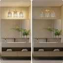 Crystal Bathroom Light Fixtures Over Mirror, Gold 3-Light Bathroom Vanity Lights Over Mirror Modern Wall Lighting Sconces with Ceramic E26 Base (Bulbs Not Include)