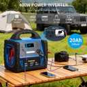 2400A Car Battery Jump Starter and Portable Power Station Starts 8.0L Gas & 8.0L Diesel 6-in-1 Jump Starter with Air Compressor 100 PSI Tire Inflator 400 Watt Inverter AC/DC/USB Outlets