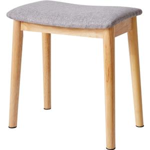 IBUYKE Saddle Cushion Vanity Stool Chair, Foot Rest Stool with Solid Wood Legs, Modern Vanity Bench Ottoman for Piano, Upholstered Seat for Bedroom, Entryway, Wooden Legs&Light Gray WBD007NG