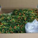 Giegxin 2 Pack 23.6'' Artificial Boxwood Topiary Ball Tree with Orange Fruit, Outdoor Faux Shrubs with Ground Spike No Maintenance Fake Bushes for Home Front Door Porch Fall Winter Garden Yard Decor