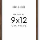 HAUS AND HUES 9x12 Walnut Oak Frame - Wooden Poster Holder, Rustic Display (Standalone, Set of 1)