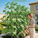 65" Cucumber Trellis for Climbing Plants Outdoor, Metal Garden Trellis for Raised Bed, Plant Support Structures with Netting for Cucumbers Tomatoes Beans Peas (67 * 17 * 65inch(L*W*H), Trellis)