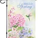 8 x Spring Garden Flag,Hello Spring Flag Welcome Seasonal House and Bird Spring House Flags 12.5 x 18 Inch Spring Yard Outdoor Decor for Homes,Gardens,Patio or Lawn