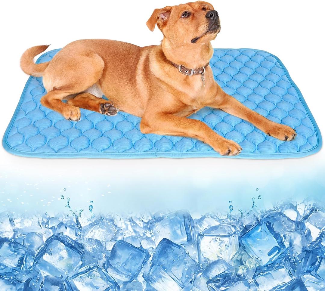 Dog Cooling Mat Self Cool Pad for Dogs and Cats, Washable Portable Pet Sleeping Pad for Summer,Large 39.4" x 27.6"