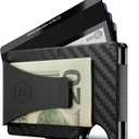 The Ridge Wallet for Men - Slim Minimalist Compact Wallet and Card Holder, RFID Protected Front Pocket Wallets for Men with Integrated Money Clip (Carbon Fiber 3K)