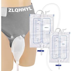 Catheter for Women, Urine Collection System, Reusable Portable Silicone Urinal with 2 Bags (1000ml & 2000ml), 1.2M Tube, and Adjustable Breathable Pants (Women)