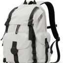 Mixi Travel Backpack for Women Men, 18 Inch Carry On Laptop Backpack Flight Approved fits 16'' Laptop, Lightweight Waterproof Hiking Backpack Travel Outdoor Business Casual Daypack, Light Gray