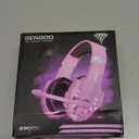 BENGOO G9000 Professional Gaming Headset for PS4, PC, Xbox One Controller, Noise Cancelling Over Ear Headphones with Mic, LED Light, Bass Surround, Soft Memory Earmuffs for Laptop Nintendo - Pink