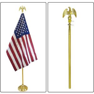 8ft Gold Aluminum Flag Pole (Eagle Top)