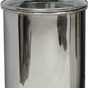 nu steel Canister Collection 4qt S/Steel Food Storage Container With Tempered Glass Lids For Kitchen Counter, Coffee, Tea, Nuts Etc, Small, Shiny Mirror Finish