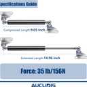 2 x 15 Inch 35lb/156N Gas Strut Shock Spring Lift Support for RV Camper Bed Storage Cover Door Tool Box Toy Lid Basement Boat Hatch TV Cabinet Replacement Parts, Set of 2 by AUCLIDIS