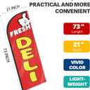 Fresh Deli Feather Flag for Business Advertising 6 FT Swooper Flag for Storefronts Retailers Shops Food Trucks Events and Fairs (Flagpole Not Included)