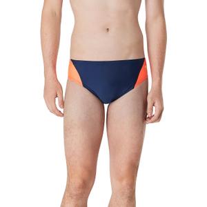 Speedo Men's Standard Swimsuit Brief Eco Prolt Solid Adult (22, Splice Team Navy/Red)
