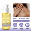 Vanilla Body Oil for Women & All Skin Types - 6.5floz Tahitian Vanilla Scented Body Oil with Vitamin E | Hydrating, Nourishing Dry Skin Moisturizer | Silky Smooth Skin Care | Goda Inspired Fragrance