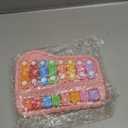 Baby Piano Xylophone Toy for Toddlers Age 1-3, Montessori Musical Toy Double Sided Cards Pink Educational Gift for 1+ Year Old Girl, Safe 3 in 1 Music Toy 8 Colorful Keys for Early Learning