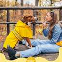 Weesiber Dog Raincoat, Adjustable Waterproof Dog Rain Jacket Poncho with Reflective Strip and Leash Hole, Lightweight Pet Rain Coat for Small to X-Large Dogs (M, Yellow)