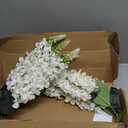 IPOPU 8PCS White Snapdragon Artificial Flowers Delphinium Artificial Silk Flowers Long Stem Hyacinth Fake Flowers for Wedding Home Outdoor Party Floral Arrangement Centerpiece Table Decoration (White)