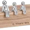 6th Anniversary Idea, 6 Years We Made A Family Resin Ornament - Gifts for Her/Him Anniversary or Wedding Gifts for Wife, Husband(2 Children), 3 Pack