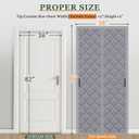 Magnetic Thermal Insulated Door Curtain Fits 36'' x 82'' Doors (Curtain Size 38'' x 84''), Oxford&Cotton Thermal Door Cover Insulation for Winter/Doorway/Attic Doors, Keep Warm, Grey (Gray)
