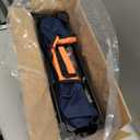 EchoSmile Collapsible Foldable Wagon Cart with 350lbs Weight Capacity, Heavy Duty Folding Utility Sport Wagon with Removeble Wheels for Camping,Grocery,Garden,Beach,Blue&Orange