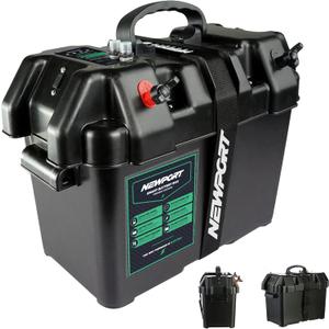Newport Trolling Motor Smart Battery Box Power Center with USB and DC Ports, Medium