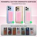 3 x 2 Pack Silicone Suction Cup Phone Case Mount Double-Sided, Hands-Free Strong Grip Holder for iPhone and Android, Sticky Phone Stand for Selfies and Videos, Pink+Transparent