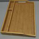 Hallops Bed Trays for Eating and Laptops - Adjustable, Foldable, and Spill-Resistant Table Tray - 2 Media Slots for Phones/Tablets - Lap Trays for Eating on Couch - 2.3" Hx15.7''Lx11''W (Bamboo)