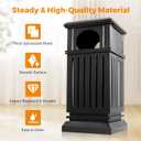BEAMNOVA Black Trash Can Outdoor Top Tray Stainless Steel Commercial Garbage Enclosure with Locking Lid Heavy Duty Industrial Yard Garage Waste Container, 37.4 * 17.7 * 17.7in
