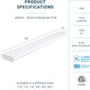PARMIDA LED Under Cabinet Lighting, Hardwired Installation, 24 Inch, 18W, 5CCT Color Selectable - 2700K/3000K/4000K/5000K/6000K, ETL Listed, 120V, Dimmable, 1200 Lumens, White Finish