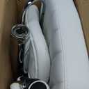 BFTOU White Square Swivel Stool with Wheel for Work SPA Shop Massage Height-Adjustable and Cost-Effective Rolling Stool Chair with Back