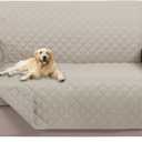 U-NICE HOME Loveseat Sofa Cover Reversible Couch Cover for Dogs with Elastic Straps Water Resistant Furniture Protector for Pets Couch Cover for 2 Cushion Couch (Loveseat, Beige/Beige)