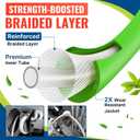 YAMATIC Super Flexible Pressure Washer Hose 50FT for Power Washer Replacement, Kink Resistant Extension With Leak-Free M22 Female & 3/8" Quick Connect Adapters, 1/4" 3200 PSI, Green