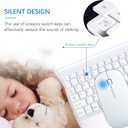 TopMate Wireless Keyboard and Mouse Ultra Slim Combo, 2.4G Silent Compact USB 2400DPI Mouse and Scissor Switch Keyboard Set with Cover, Batteries Included, for PC/Laptop/Windows/Mac - White