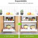 2 Pack Pull Out Cabinet Organizer 21" Deep Expandable Slide Out Drawer Organizers,No Drill Pull Out Drawers Adhesive with Nano Compatible Framed Cabinets Shelves For Kitchen Pantry Adjustable Width (White)