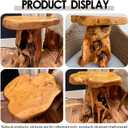 Mushroom Side Table, 18.9 inch Tall Live Edge Wood Stool, Freeform Natural Plant Stand for Garden, Yard, Living Room, Bedroom, 14.2"D x 13.8"W x 18.9"H