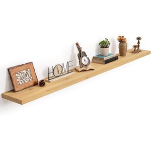 Marsmiles Natural Wood Floating Shelves, 72'' Long, 9.3'' Deep, Set of 1